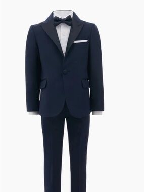 Moustache Boys Navy Formal Suit Jacket and Pants